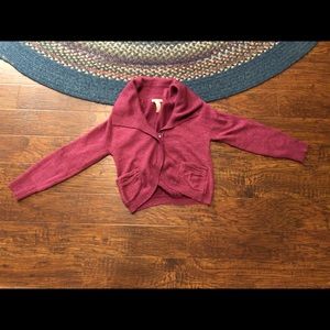 Tulle magenta zip cardigan
